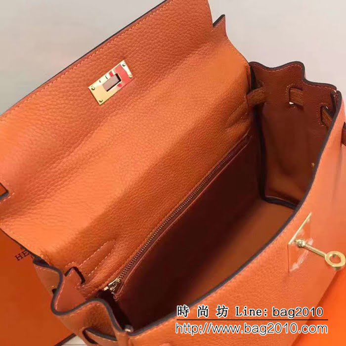 愛馬仕Hermes 荔枝紋頭層牛皮凱莉包 可手提肩背 0AM1658